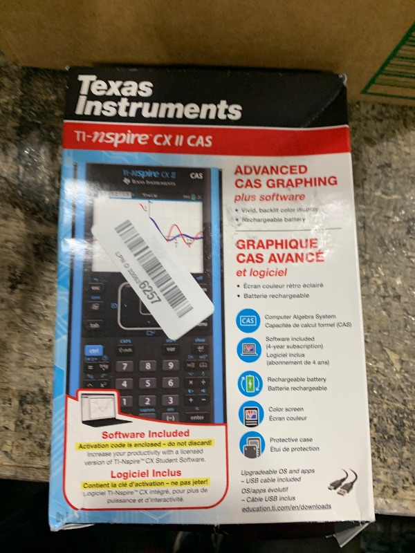 Photo 1 of ***(PARTS ONLY/ MAJOR DAMAGE/ NON FUNCTIONAL)***Texas Instruments TI-Nspire CX II CAS Color Graphing Calculator with Student Software (PC/Mac)