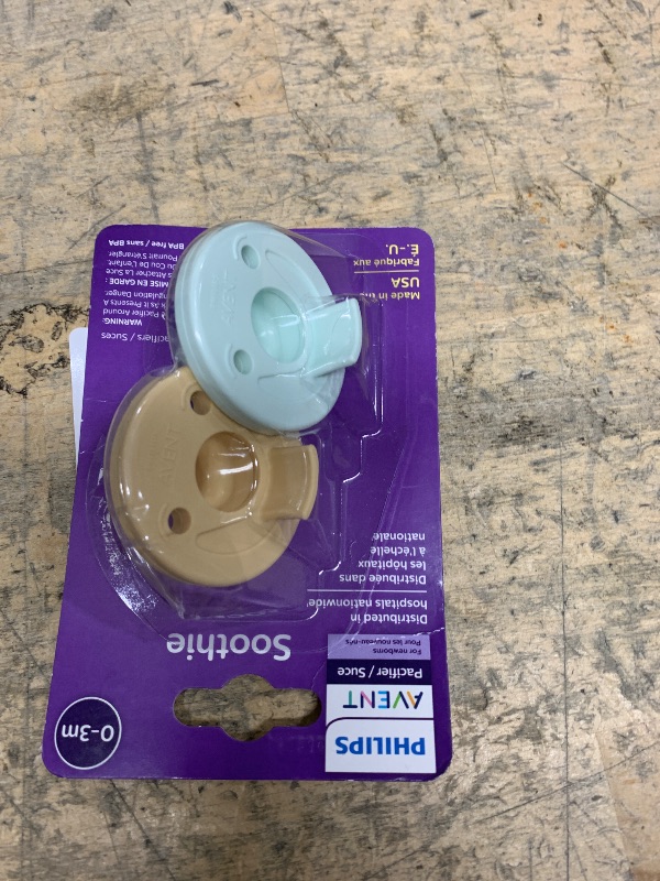 Photo 1 of Philips Avent Soothie Orthodontic Baby Pacifiers, 100% Silicone Pacifiers, One Piece, BPA-Free, for Babies 0-3 Months, 2 Green and 2 Yellow, 4 Pack, Model SCF190/71