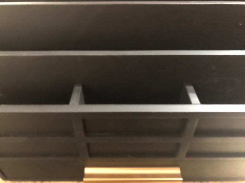 Photo 1 of (minor damages) dreampossible Black Wood Desk Organizer and Accessories with Drawer, Bill Mail Organizer and File Mail Holder for Office Supplies, Rustic Desk Accessories & Workspace Organizers for Desk Organization