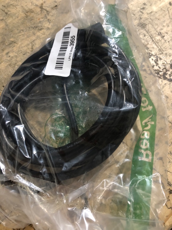 Photo 1 of 3 Prong AC Power Cord 10ft Long Standard | 125V-250V | for Computer, Monitor, TV, Printer, Power Supply PSU Electric Cable Replacement Power Cord