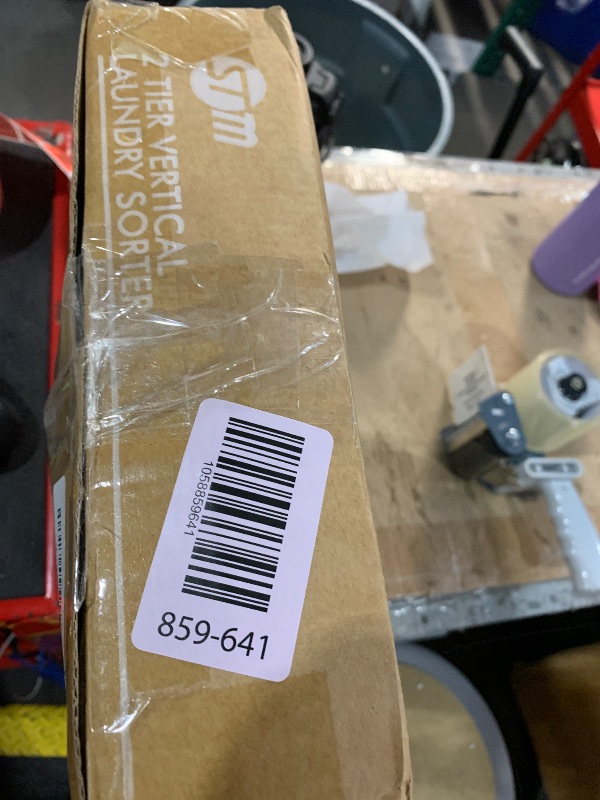 Photo 1 of (incomplete item)(parts only) STORAGE MANIAC 80 Liters Vertical Rolling Laundry Hamper, 2 Section Laundry Sorter with Wheels and 2 Breaks