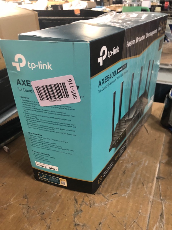 Photo 1 of TP-Link AXE5400 Tri-Band WiFi 6E Router (Archer AXE75)- Gigabit Wireless Internet for Gaming, VPN, OneMesh, WPA3