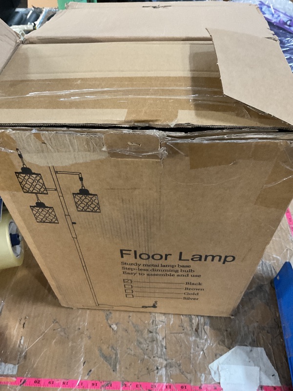 Photo 1 of (SOLD FOR PARTS) Dimmable Farmhouse Floor Lamp, Industrial Floor Lamp for Living Room with 3 X 6W LED Bulbs, 3 Light Rustic Standing Tall Lamp for Bedroom, Office, 68"