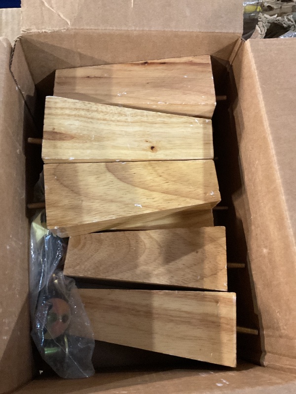 Photo 1 of (USED/FAIR) TURSTIN Set of 8 Furniture Legs 6 Inch Square Solid Wood Couch Legs Replacement Sofa Legs Mid Century Furniture Feet for Armchair Bed Dresser Cabinet Include Installation Hardware, Natural