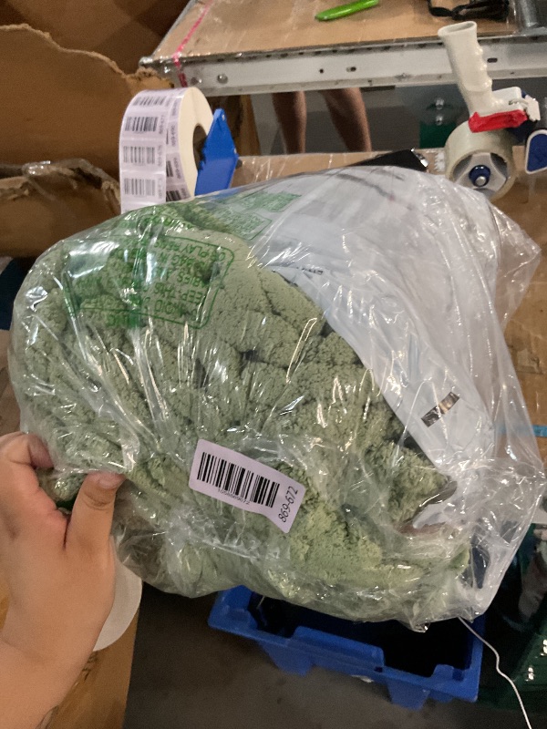 Photo 1 of (BAGGED) (USED/FAIR) Admitrack Chunky Knit Blanket Throw, 100% Hand Knit Chenille Throw Blanket for Sofa & Home Decor, Soft and Cozy Knitted Throw Blankets (Sage Green?51"x63")