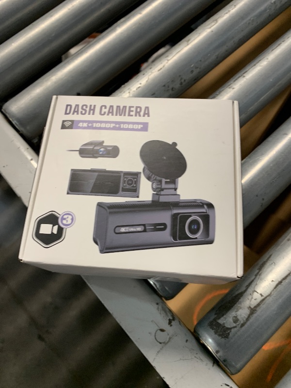 Photo 1 of ***(PARTS ONLY/ MISSING PARTS/ NOT THE SAME BRAND)***3 Channel 5G WiFi Dash Cam, 4K+1080P+1080P Dash Cam Front and Rear Inside with 64GB Card, 3.16” IPS Screen, G-Sensor, Loop Recording, Parking Monitor, 170° Wide Angle, IR Night Vision, WDR, Black