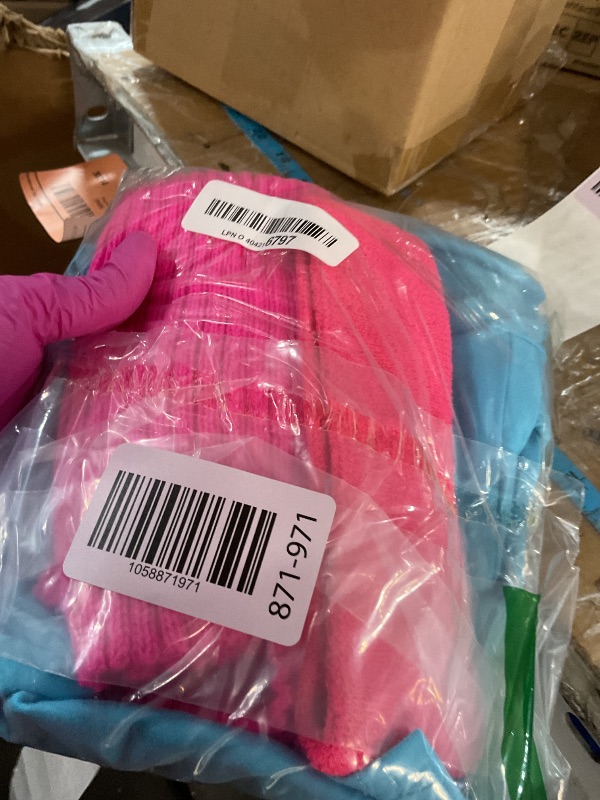 Photo 1 of **LEGGINGS, LEG WARMERS, AND HEADBAND ONLY** Women 80s Costume Outfit Accessories Set Leotard Legging Neon Headband Wristbands Leg Warmers Earrings Holographic Fanny Pack (SMALL)