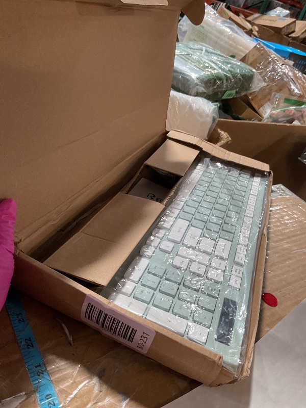 Photo 1 of Wireless Keyboard and Mouse Combo, Full-Sized Wireless Keyboard and Adjustable DPI Mouse, 2.4GHz USB Receiver, Silent Keyboard and Mouse for PC, Windows, MAC, Desktop, Laptop (Avocado Green)