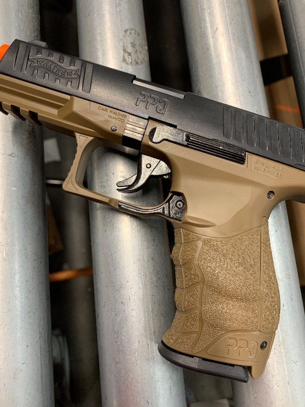 Photo 1 of (used)(see all images) walther ppq spring airsoft pistol, dark earth brown(Airsoft Gun)