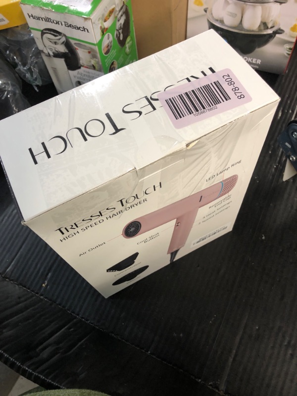 Photo 1 of ***(MAJOR DAMAGE/ SEE NOTES)***Diffuser Hair Dryer, Professional High Speed Portable Ionic Hair Blow Dryer with Diffuser for Women & Men, 3 Temps/2 Speeds, 6.56 Ft Cord, Best for Straight & Wavy Hair, for Home Travel, Pink