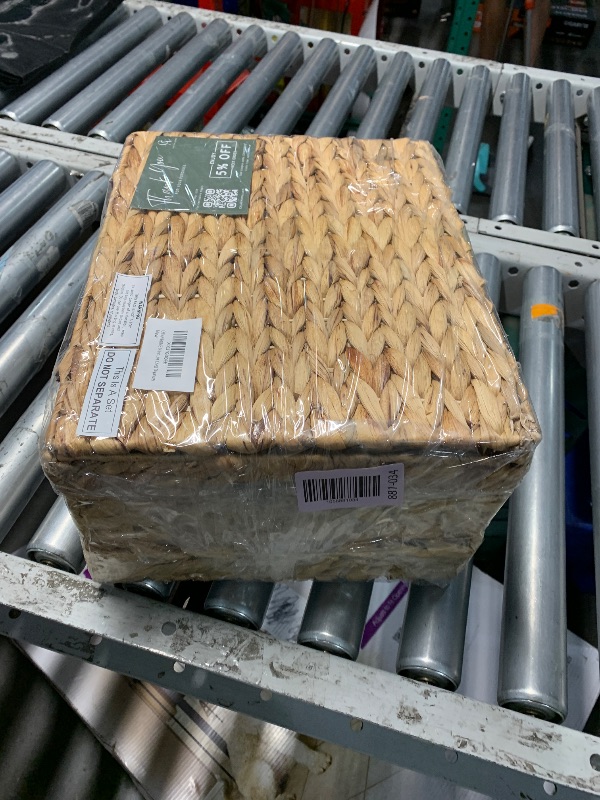 Photo 1 of ***FACTORY SEALED***
CHI AN HOME 14in Wicker Storage Baskets with Lids, Set of 3 Natural Water Hyacinth Decorative Boxes for Shelf, Woven Lidded Baskets for Organizing, Rattan Storage Box, Nesting Baskets with Lids