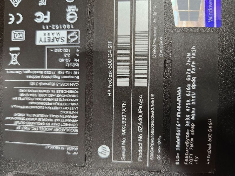 Photo 1 of ** sold as is for parts only, does not boot up ** HP ProDesk 600G4 Desktop Computer | Hexa Core Intel i5 (3.2) | 32GB DDR4 RAM | 1TB SSD Solid State | Windows 11 | Home or Office PC (Renewed)