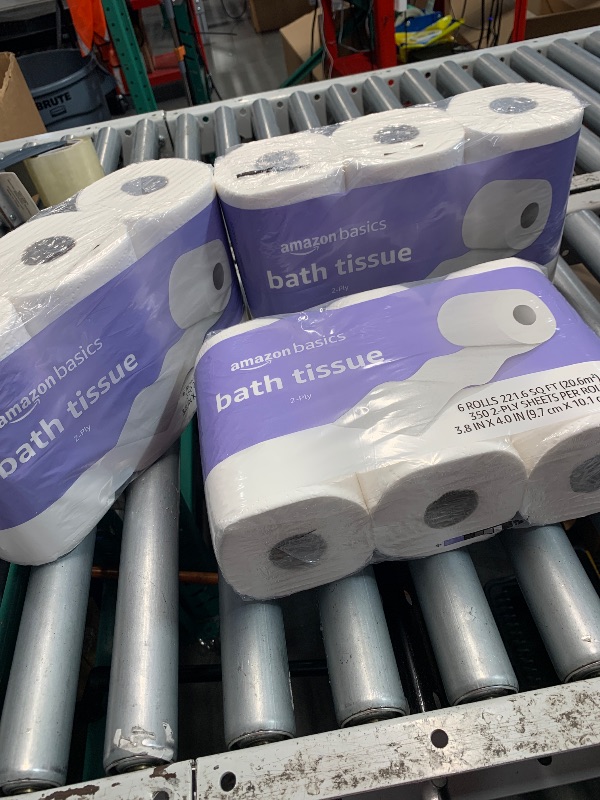 Photo 1 of (3 packs of 6 rolls)(see all images) Amazon Basics 2-Ply Soft Toilet Paper