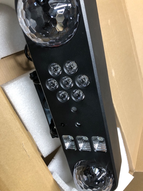 Photo 1 of **MISSING REMOTE**Telbum DJ Lights with Stand, 5 in 1 Party Bar Light Set with Rotating Ball, Strobe, UV, Colorful LED Par Light and Pattern, Sound Activated DJ Lighting System for Disco Stage Gig Band Wedding