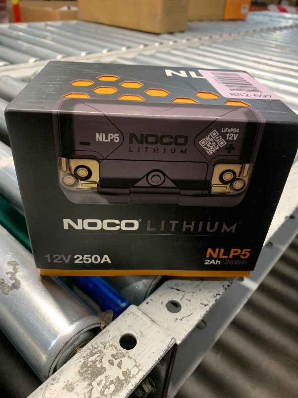 Photo 1 of ***FACTORY SEALED***NOCO Lithium NLP5: Ultra-Light 12V Lithium Powersport Battery – Group 5 – 2Ah – 250A Start Power – Intelligent BMS – UL Certified