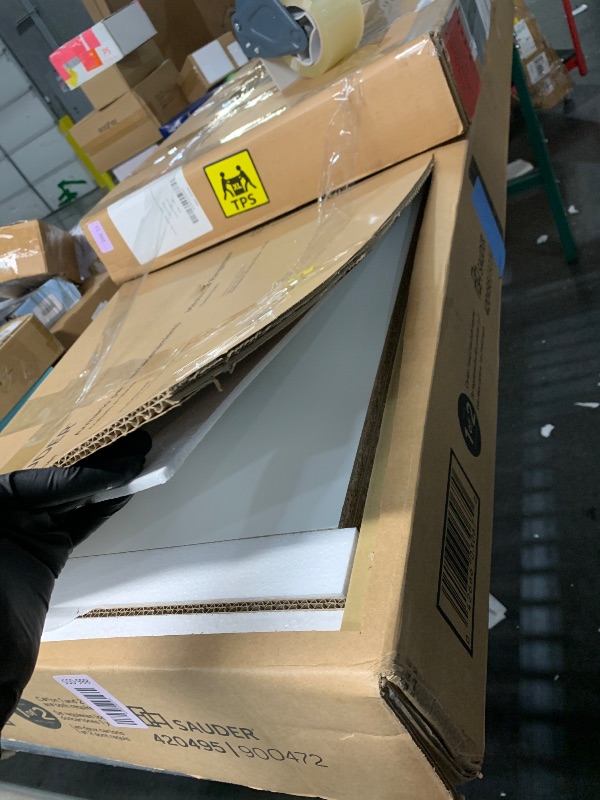 Photo 1 of  (2 box set) Sauder Select Multipurpose Bedroom Armoire Wardrobe Closet Pantry Storage Cabinet with Storage Drawers and Hanging Rail, in Soft White finish