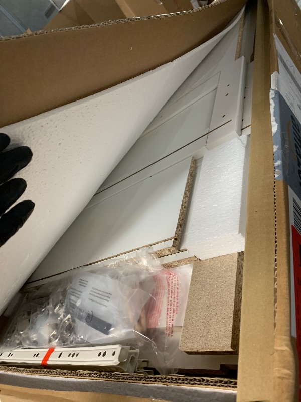 Photo 1 of  (2 box set) Sauder Select Multipurpose Bedroom Armoire Wardrobe Closet Pantry Storage Cabinet with Storage Drawers and Hanging Rail, in Soft White finish