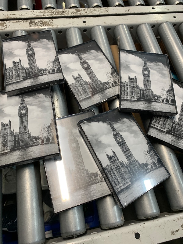 Photo 1 of (see all images) (incomplete) GOmaize Front Loading Black Picture Frame 5x7 Set of 10 Wall and Table Mounting