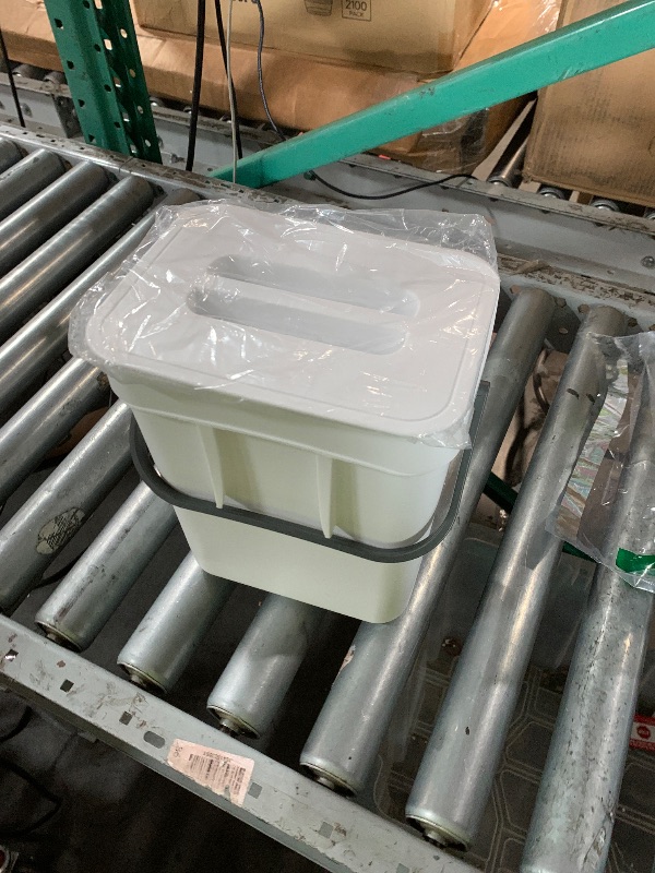 Photo 1 of (ONLY ONE) LALASTAR Compost Bin Indoor Kitchen Sealed, Hanging Small Trash Can with Lid Under Sink for Kitchen, Food Waste Bin for Countertop, Mountable Garbage Can for Bathroom, RV, 5L/1.3 Gal, White