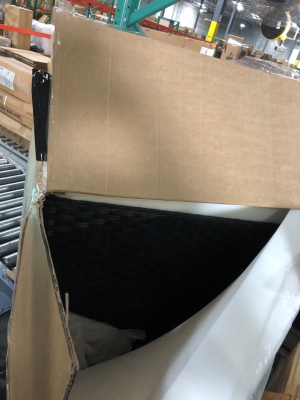 Photo 1 of *** FOR PARTS ONLY*** ONE CHAIR**   Shintenchi 7 Pieces Outdoor Patio Sectional Sofa Couch, Wicker Furniture Patio Conversation Sets with Washable Cushions & Coffee Table for Garden, Poolside, Backyard (Aegean Blue)