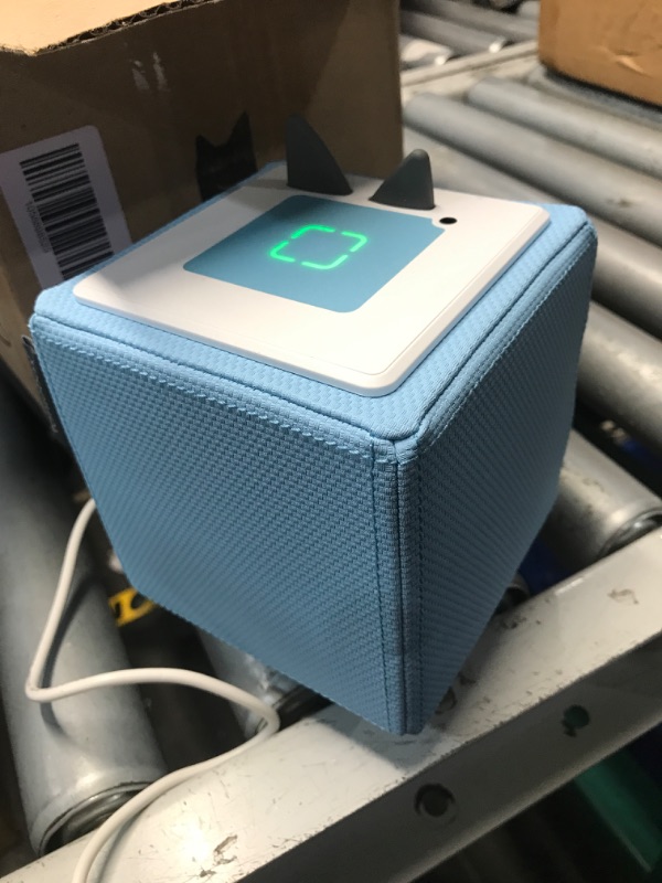 Photo 1 of **MUSIC BOX ONLY, MISSING CHARACTERS** Toniebox Audio Player Disney Starter Set Bundle with Woody, Lightning McQueen, Simba, Winnie-The-Pooh, and Playtime Puppy - Listen, Learn, and Play with One Huggable Little Box - Light Blue