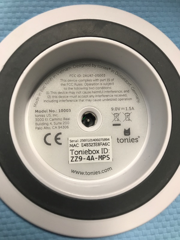 Photo 1 of **MUSIC BOX ONLY, MISSING CHARACTERS** Toniebox Audio Player Disney Starter Set Bundle with Woody, Lightning McQueen, Simba, Winnie-The-Pooh, and Playtime Puppy - Listen, Learn, and Play with One Huggable Little Box - Light Blue