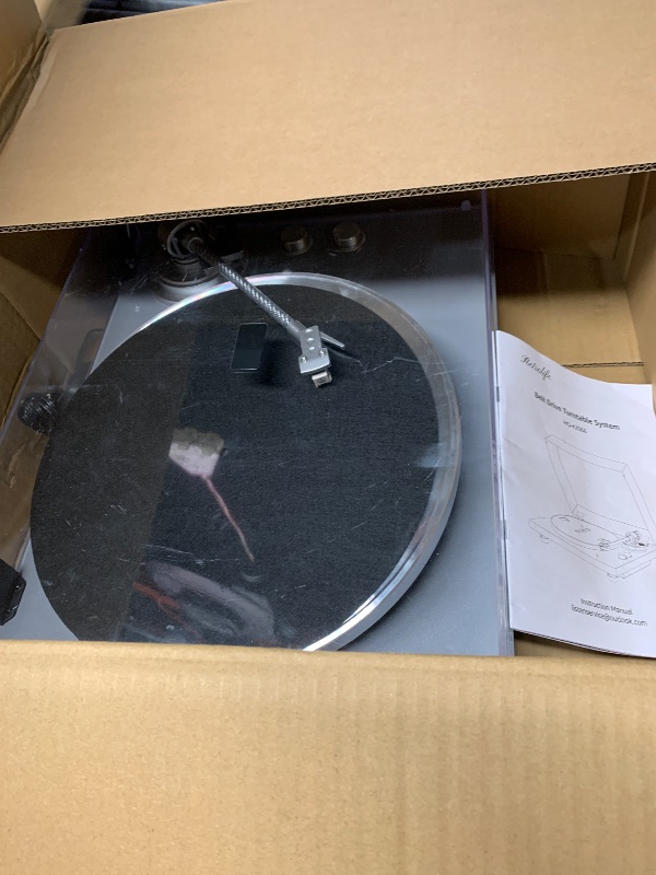 Photo 1 of ***(PARTS ONLY/MAJOR DMAGE/ NON FUNCTIONAL)***Turntables Belt-Drive Record Player with Wireless Output Connectivity, Vinyl Player Support 33&45 RPM Speed Phono Line USB Digital to PC Recording with Advanced Magnetic Cartridge&Counterweight