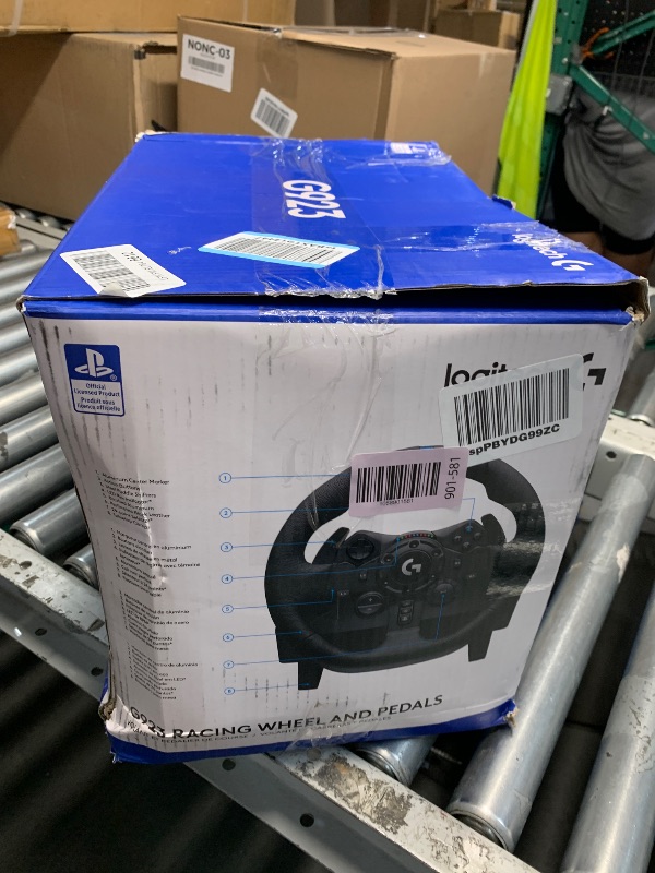 Photo 1 of ************NON-FUNCTIONAL, FOR PARTS ONLY************
Logitech G923 Racing Wheel and Pedals, TRUEFORCE up to 1000 Hz Force Feedback, Gaming Steering Wheel PS5, PS4, PC, Mac, Genuine Leather- Black