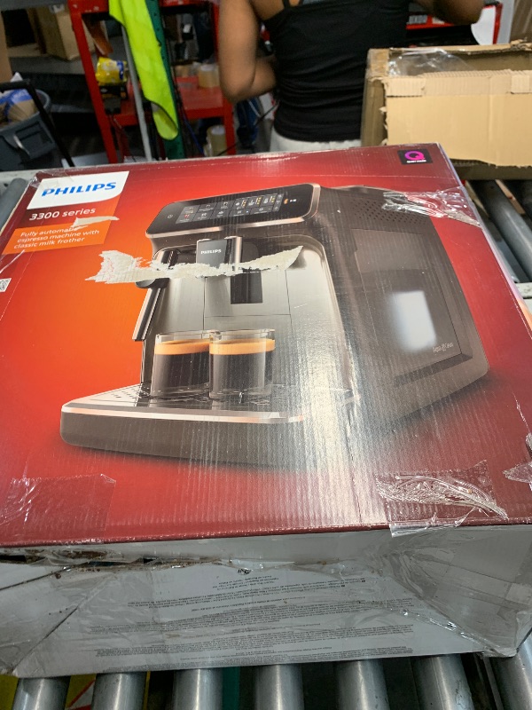 Photo 1 of ***DIRTY***HEAVILY USED***
Philips 3300 Series Fully Automatic Espresso Machine - 5 Hot & Iced drinks, 40% Quieter SilentBrew, Ceramic Grinder, Aquaclean Filter, Black Chrome (EP3326/90)
