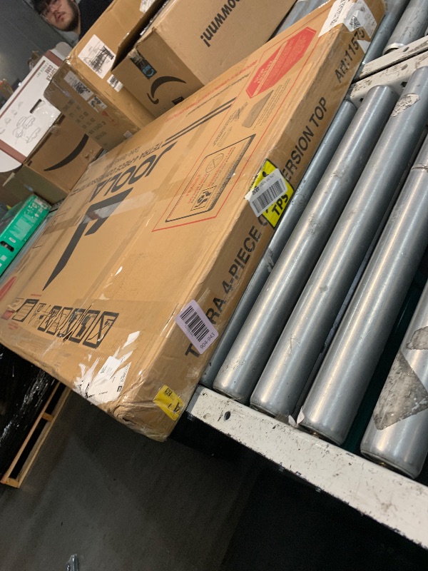 Photo 1 of (used)(minor scratches) JOOLA Tetra - 4 Piece Ping Pong Table Top for Pool Table - Includes Ping Pong Net Set - Full Size Table Tennis