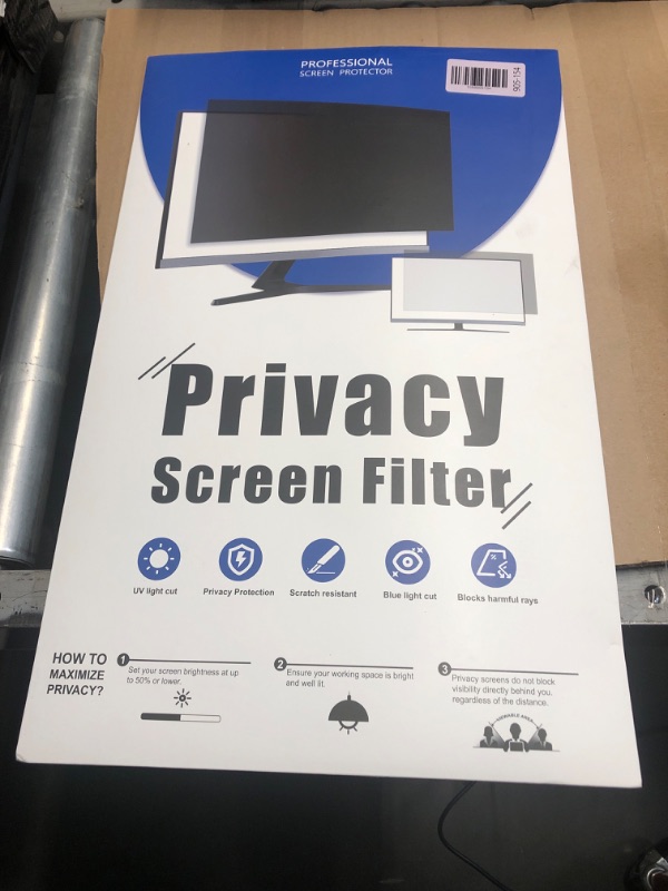 Photo 1 of [2-Pack] 22 Inch Privacy Screen for Computer Monitor 16:10 Aspect Ratio, Eye Protection Anti Blue Light Glare Shield, 22inch Removable Black Blackout Anti Spy Desktop Security Private Filter