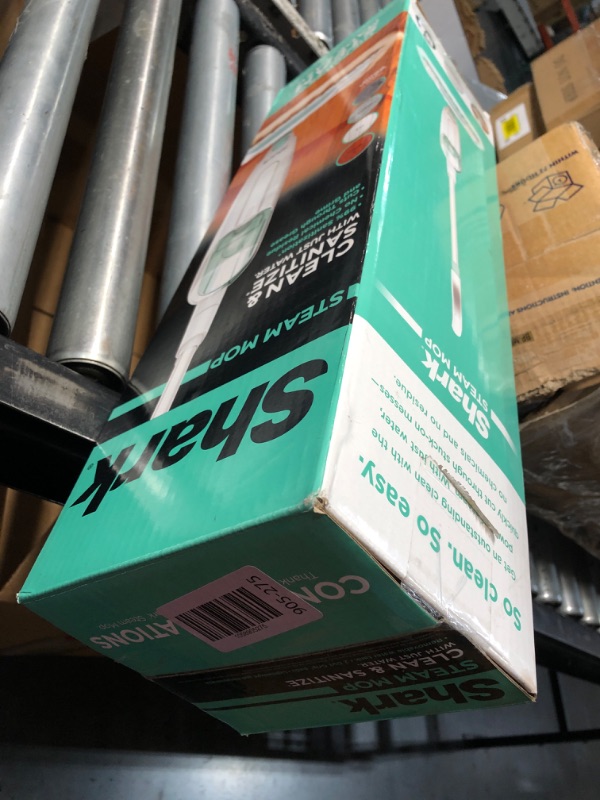 Photo 1 of ***FACTORY SEALED*** Shark Steam Mop with 2 Machine Washable Dirt Grip Pads, Removable Water Tank, Lightweight, Steam Cleaner for sealed Hard Floors, Marble, Stone, Hardwood, Tile, Laminate, White/Seafoam, S1000