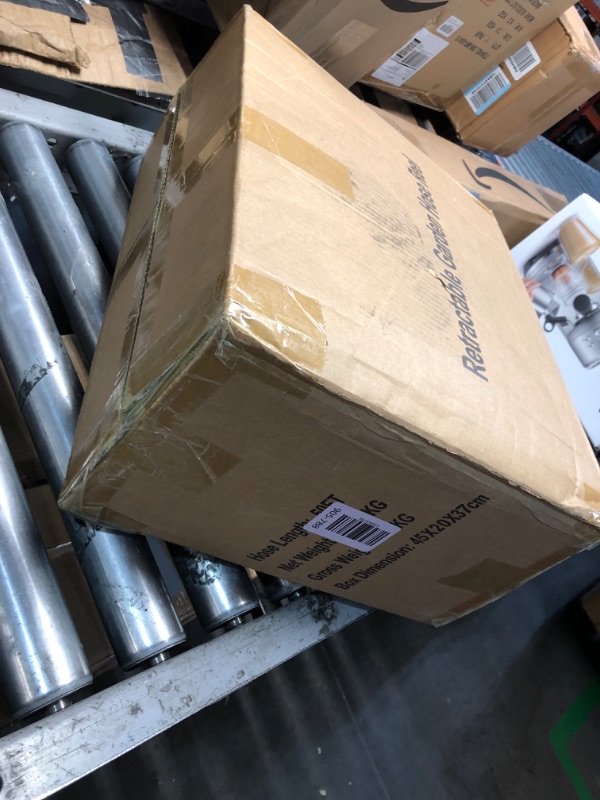 Photo 1 of ***FACTORY SEALED*** Tuzoc Retractable Garden Hose, Heavy Duty Wall-Mounted Hose Reel with 180° Swivel Bracket, Automatic Slow Return System with 10 Function Nozzle, Any Length Lock for outside Watering,Cleaning?50ft?