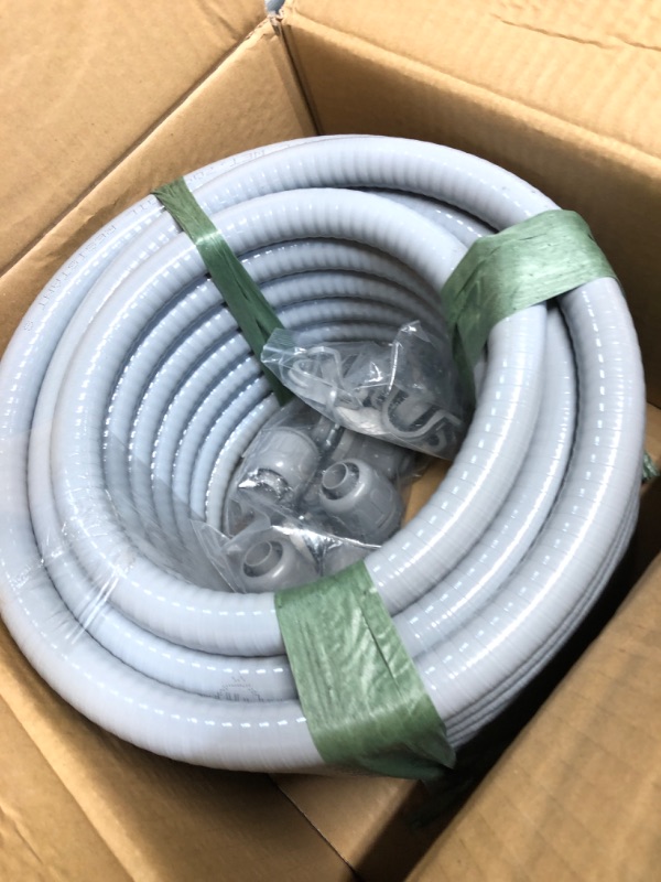 Photo 1 of (1/2" Dia * 50 Feet) Yariwiz Flexible Electrical Conduit Liquid Tight PVC Conduit Kit with 5 PCS Coupling, 3 PCS Elbow and 10 PCS Strap, Sealtight Seal Flex Liquidtight Wire Outdoor Non Metallic Grey