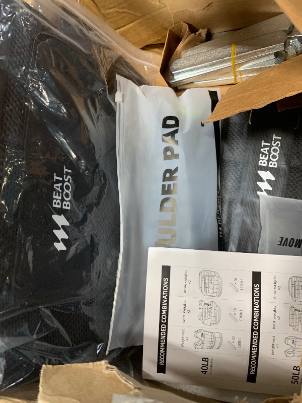 Photo 1 of ***(NOT A COMPLETE SET/ MISSING WEIGHTS)***BeatBoost Weighted Vest Men 60 lb Adjustable Weight Vest with Wrist Ankle Weights Steel Plates Weights for Walking Strength Training Running Workout