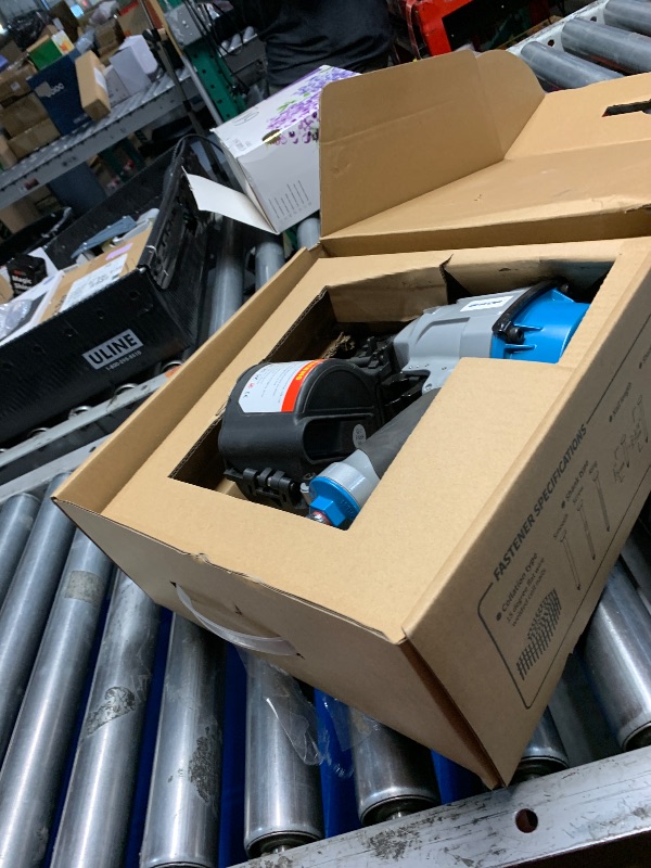 Photo 1 of *** CHECK COMMENTS**** BHTOP CN55N Pneumatic Nail Gun, 15 Degree Professional Coil Nailer, 1 Inch to 2-1/4 inch Coil Pallet Nail Gun, 350-pcs Load Capacity Pallet Nailer Blue