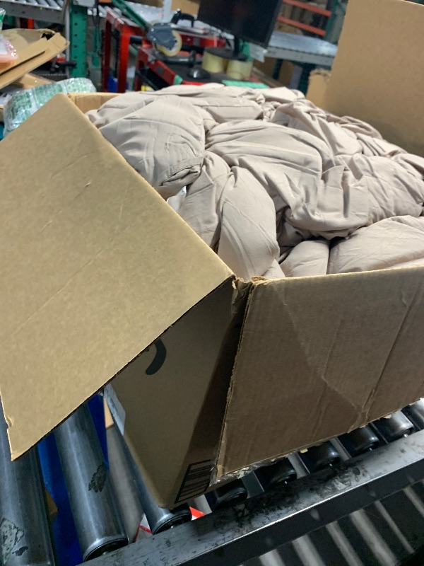 Photo 1 of (incomplete) Litanika Light Coffee Oversized King Comforter Set Super King Plus Size, 3 Pieces Lightweight Solid Bedding Comforter Set