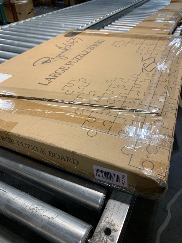 Photo 1 of (used)(damaged) 1000 Piece Wooden Jigsaw Puzzle Table - 4 Drawers, Rotating Puzzle Board | 30” X 22” Jigsaw Puzzle Board | Puzzles Cover Included -