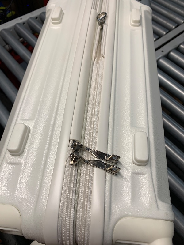 Photo 1 of (used)(see images) Joyway Carry On Luggage, Expandable Suitcase with Smart Cup Holder and USB Port, 20 IN Hardside Checked with TSA Lock Spinner Double Wheels, White