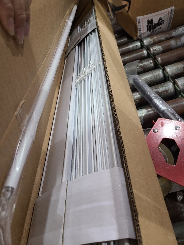 Photo 1 of 2 Inch Cordless Room Darkening Faux Wood Blind - 34" W x 64" L - White, Over 1,000 Custom Sizes Starting at 18.97, Inside or Outside Mount, Venetian Shades for Interior Windows by Lumino