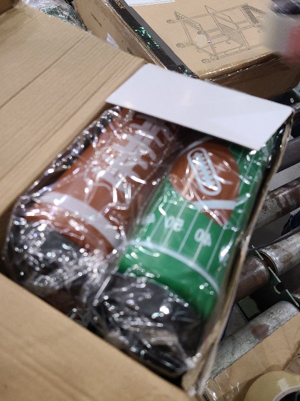 Photo 1 of 12 Pcs Football Water Bottle Football Drawstring Bag Set with 50 Sticker Football Party Favors 6 Reusable Sports Squeeze Water Bottle 20oz 6 Football Goodie Gift Bag for Football Team Gifts Gym