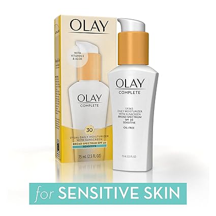Photo 1 of **MSRP 14.99** Olay Face Moisturizer, Complete with Sunscreen SPF 30, Fragrance-Free for Sensistive Skin, Broad Spectrum Sun Protection, Long-Lasting Hydration, Non-Comedogenic - Vitamin E & Aloe - 2.5 Oz - 1 Pack