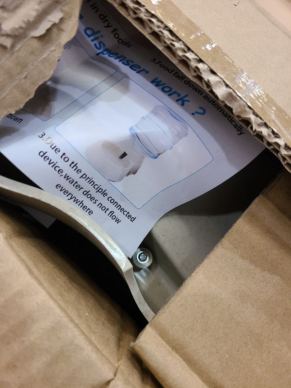 Photo 1 of 2 Pack Automatic Cat Feeder and Water Dispenser in Set Pet Food Bowl for Small Medium Dog Pets Puppy Kitten Big Capacity 1 Gallon x 2 (Cream)