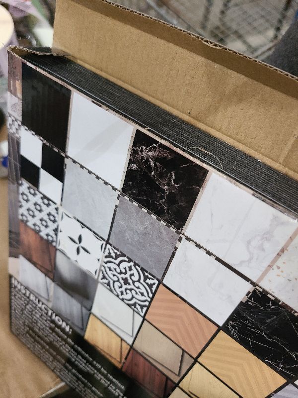 Photo 1 of 20-Pack Peel and Stick Floor Tiles Vinyl Floor 12 x 12 inch Self Adhesive Waterproof Flooring Planks DIY for Bathroom, Kitchen, Living Room, RV, Cover 20 Sq. Ft, Dark Grey Marble