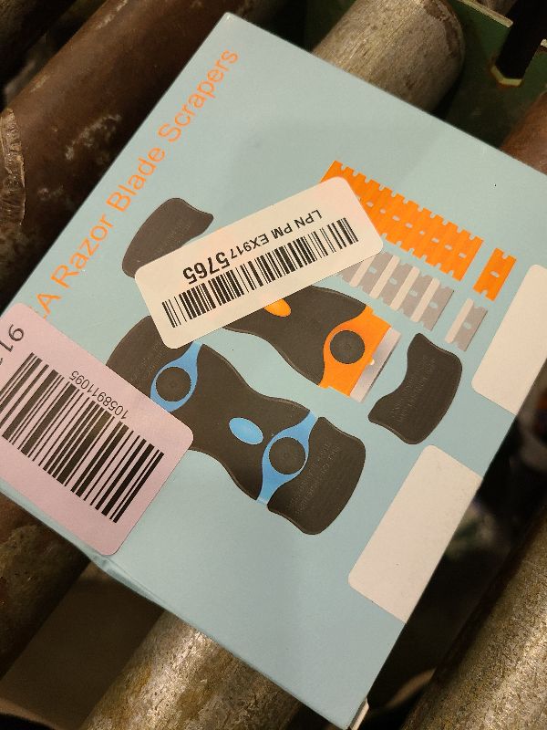 Photo 1 of 2PACK Razor Blade Scraper, 2-in-1 Scraper Tool with 12Pcs Plastic Blades and 7Pcs Metal Blades, Multi-Purpose Cleaning Razor Scraper for Decals, Stickers, Labels, Caulk, Adhesive, Paint Removal