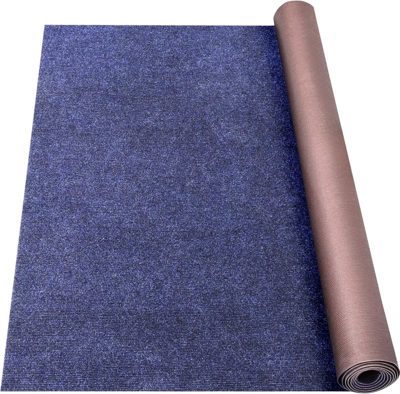 Photo 1 of **MSRP 79.99** Marine Carpet,5 FT x 25 FT Deep Blue Indoor Outdoor Carpet 0.2" Thick Boat Carpet with Water-Proof TPE Backing, Non-Slide Outdoor Marine Carpet Roll for Home, Patio, Porch, Deck