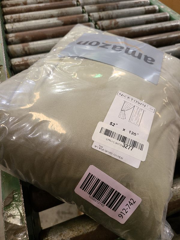 Photo 1 of 100% Blackout Shield Linen Blackout Curtains for Bedroom 120 Inches Long, Back Tab/Rod Pocket Living Room Drapes, Thermal Insulated Blackout Curtains 2 Panels Set, 50" W x 120" L, Moss Green