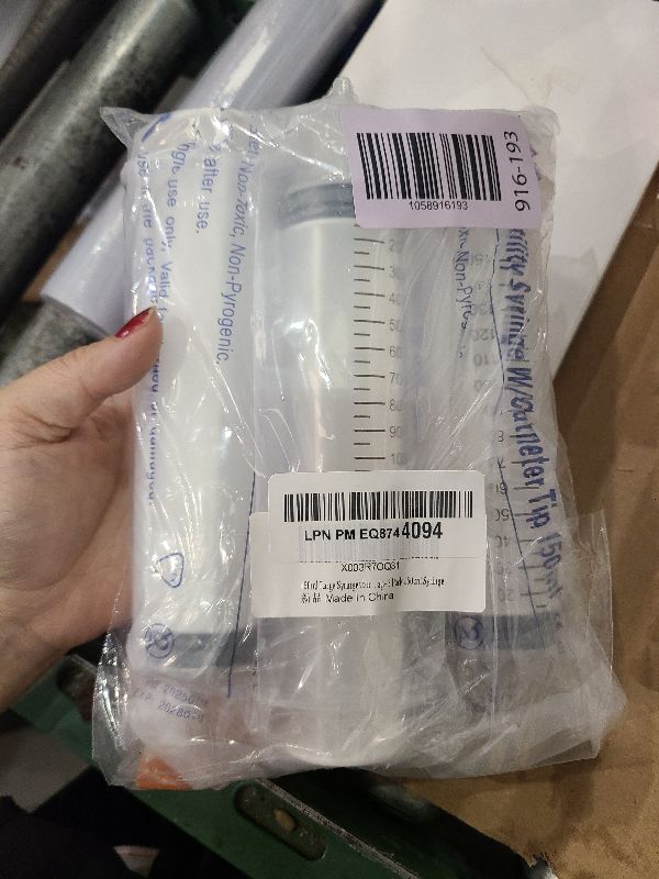 Photo 1 of 150ml Large Syringes for Liquid, Oral, Scientific Labs, Measurement, Dispensing, with Cap- 3 Pack 150 ml Syringe