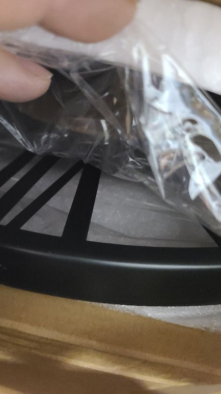 Photo 1 of 1st owned Wall Clocks for Living Room Decor,16" Vintage,Round Silent Non Ticking,Black Metal,Modern Wood Clocks for Home Bedroom,Kitchen,Garden,Office,Cafe,Modern Wall Decoration -Roman Numerals