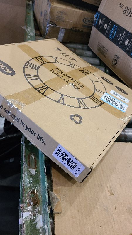 Photo 1 of 1st owned Wall Clocks for Living Room Decor,16" Vintage,Round Silent Non Ticking,Black Metal,Modern Wood Clocks for Home Bedroom,Kitchen,Garden,Office,Cafe,Modern Wall Decoration -Roman Numerals